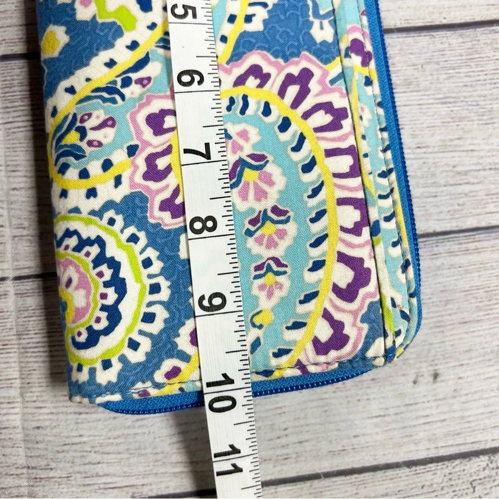 Vera Bradley Personal Travel Organizer Long Wallet Capri Blue Paisley Floral Y2K - Picture 11 of 11